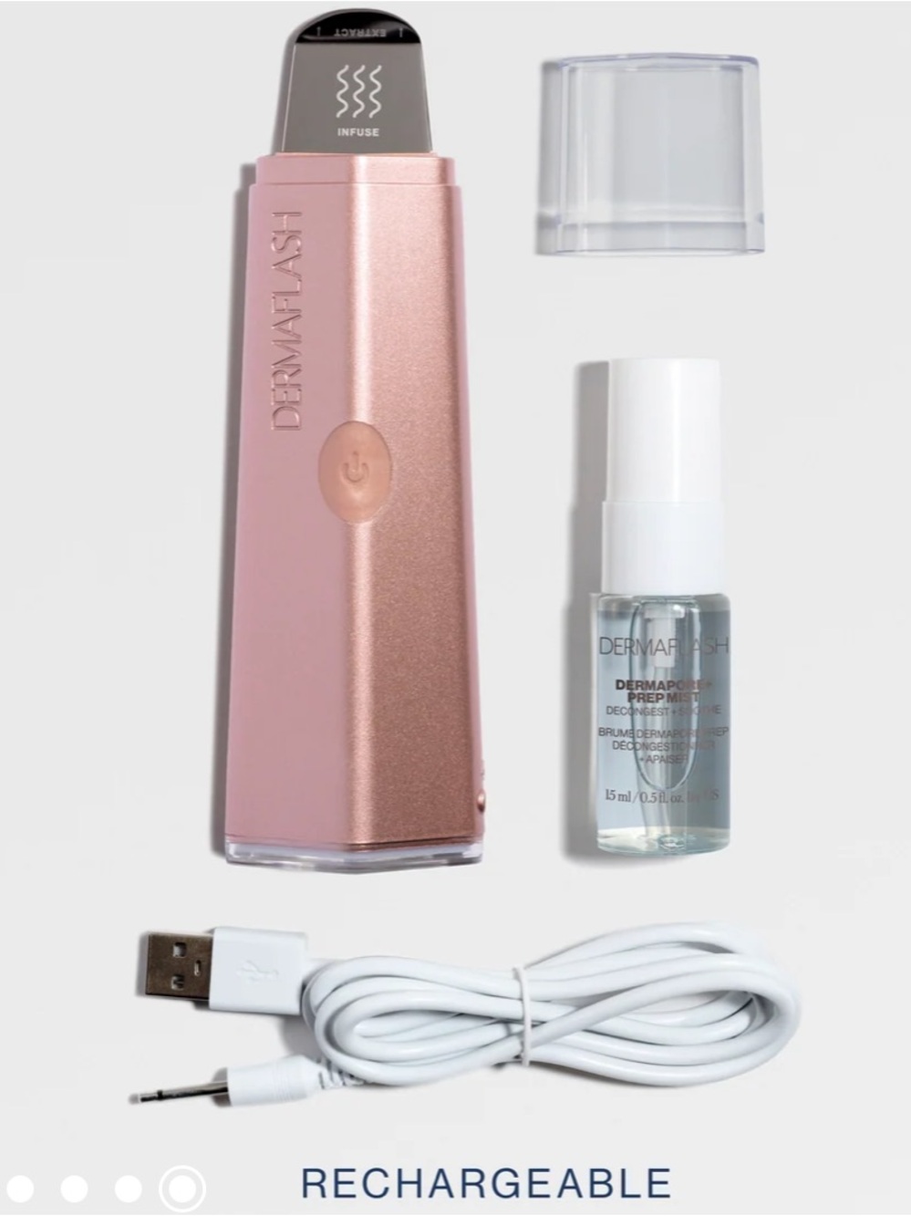 Dermapore+ Ultrasonic Pore Extractor in Light Pink